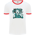 A Gothic Zombie Teddy Bear Halloween Mens Ringer T-Shirt White/Red