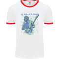 My World Is Six Strings Guitar Rock Music Mens Ringer T-Shirt White/Red