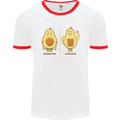 Avocado Gym Funny Fitness Training Healthy Mens White Ringer T-Shirt White/Red