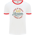 60th Birthday 60 Year Old Awesome Looks Like Mens White Ringer T-Shirt White/Red