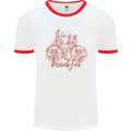 Life is a Beautiful Ride Cycling Bicycle Mens Ringer T-Shirt White/Red