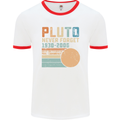 Pluto Never Forget Space Planet Astronomy Mens White Ringer T-Shirt White/Red