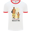 Father's Day Football Dad & Son Daddy Mens White Ringer T-Shirt White/Red