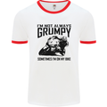 I'm Not Always Grumpy Motorbike Biker Funny Mens White Ringer T-Shirt White/Red