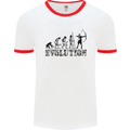 Evolution of an Archer Funny Archery Archer Mens White Ringer T-Shirt White/Red