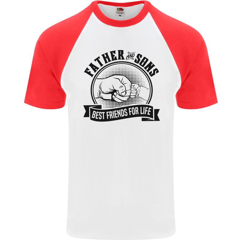 Father & Sons Best Friends Father's Day Mens S/S Baseball T-Shirt White/Red