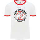 Professional Sudoku Solver Funny Mens White Ringer T-Shirt White/Red