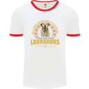 A Labrador Dog Mens Ringer T-Shirt White/Red