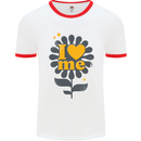I Love Me Self Loving Confident Funny Quote Mens White Ringer T-Shirt White/Red