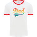 Father's Day Retro Dad Swoosh Mens White Ringer T-Shirt White/Red