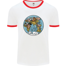 It's Never Too Late Climate Change Mens Ringer T-Shirt White/Red
