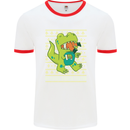 Christmas Official Santa T-Rex Dinosaur Mens White Ringer T-Shirt White/Red