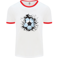 Football Smash Soccer Player Ball Mens White Ringer T-Shirt White/Red