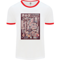 Japanese Sound of City Vibes Japan Mens White Ringer T-Shirt White/Red