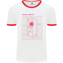 Retro Arcade Game Cabinet Gaming Gamer Mens White Ringer T-Shirt White/Red