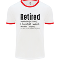 Retired Definition Funny Retirement Mens White Ringer T-Shirt White/Red