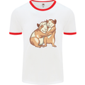 Guinea Pigs Hugging Mens White Ringer T-Shirt White/Red