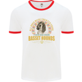 A Basset Hound Dog Mens Ringer T-Shirt White/Red