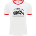 A Girl Who Loves Motorcycles Biker Mens Ringer T-Shirt White/Red