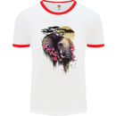 African Elephant Ecology Mens White Ringer T-Shirt White/Red