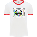 TV Test Pattern as Worn by Mens White Ringer T-Shirt White/Red