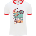 Mountain Bike Trials MTB Cycling Bicycle Mens Ringer T-Shirt White/Red