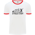 Evolution of a Cricketer Cricket Funny Mens White Ringer T-Shirt White/Red