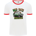 Mud Bath Is My Hobby 4X4 Off Roading Road Mens White Ringer T-Shirt White/Red