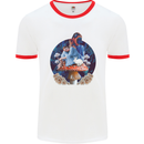 Trippy Alice Magic Mushrooms LSD Mens Ringer T-Shirt White/Red