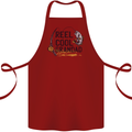Reel Cool Grandad Funny Fishing Fisherman Cotton Apron 100% Organic Maroon