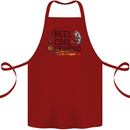 Reel Cool Grandad Funny Fishing Fisherman Cotton Apron 100% Organic Maroon