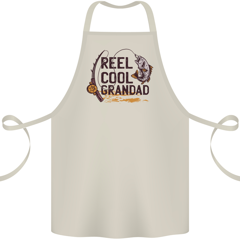 Reel Cool Grandad Funny Fishing Fisherman Cotton Apron 100% Organic Natural