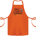 Reel Cool Grandad Funny Fishing Fisherman Cotton Apron 100% Organic Orange