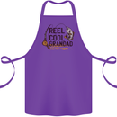 Reel Cool Grandad Funny Fishing Fisherman Cotton Apron 100% Organic Purple