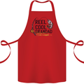 Reel Cool Grandad Funny Fishing Fisherman Cotton Apron 100% Organic Red