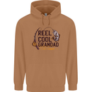 Reel Cool Grandad Funny Fishing Fisherman Mens 80% Cotton Hoodie Caramel Latte