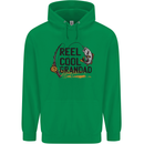 Reel Cool Grandad Funny Fishing Fisherman Mens 80% Cotton Hoodie Irish Green