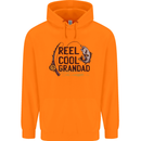 Reel Cool Grandad Funny Fishing Fisherman Mens 80% Cotton Hoodie Orange