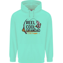 Reel Cool Grandad Funny Fishing Fisherman Mens 80% Cotton Hoodie Peppermint