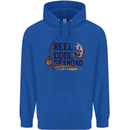 Reel Cool Grandad Funny Fishing Fisherman Mens 80% Cotton Hoodie Royal Blue
