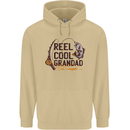 Reel Cool Grandad Funny Fishing Fisherman Mens 80% Cotton Hoodie Sand