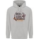 Reel Cool Grandad Funny Fishing Fisherman Mens 80% Cotton Hoodie Sports Grey