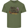 Reel Cool Grandad Funny Fishing Fisherman Mens Cotton T-Shirt Tee Top Military Green