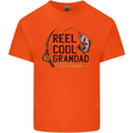 Reel Cool Grandad Funny Fishing Fisherman Mens Cotton T-Shirt Tee Top Orange