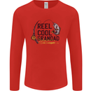 Reel Cool Grandad Funny Fishing Fisherman Mens Long Sleeve T-Shirt Red