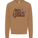 Reel Cool Grandad Funny Fishing Fisherman Mens Sweatshirt Jumper Caramel Latte