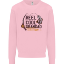 Reel Cool Grandad Funny Fishing Fisherman Mens Sweatshirt Jumper Light Pink