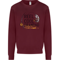 Reel Cool Grandad Funny Fishing Fisherman Mens Sweatshirt Jumper Maroon
