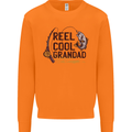 Reel Cool Grandad Funny Fishing Fisherman Mens Sweatshirt Jumper Orange