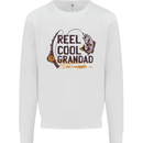 Reel Cool Grandad Funny Fishing Fisherman Mens Sweatshirt Jumper White